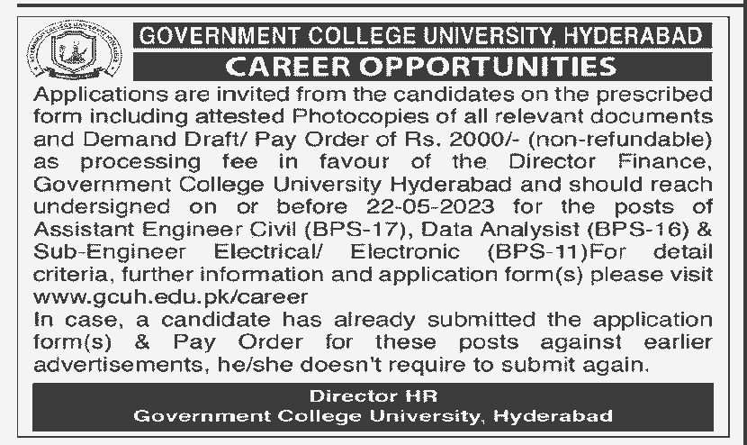 GC University Hyderabad Jobs