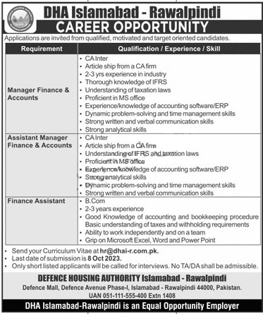 DHA Islamabad Jobs 2023 Advertisement